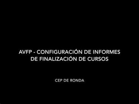 avfp|AVFP Configuración de informe de finalización de .